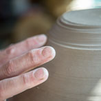 Matthew Blakely at work in his workshop 2017 - Turning